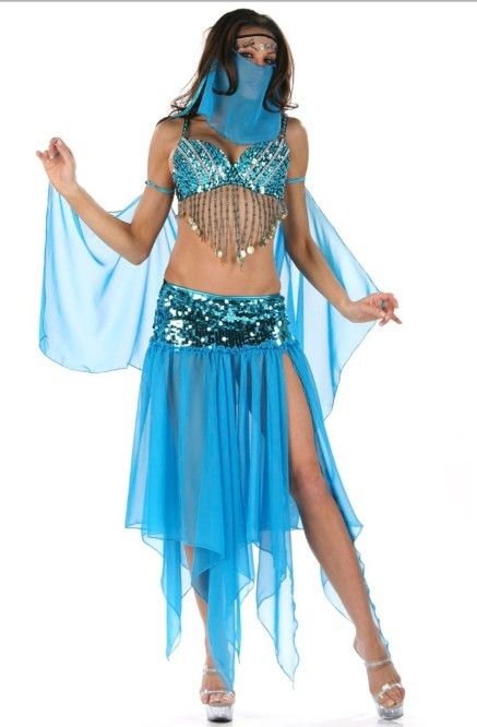 Arabian Nights Harem Belly Dancer Genie Princess Jasmine Aladin Costume 4632